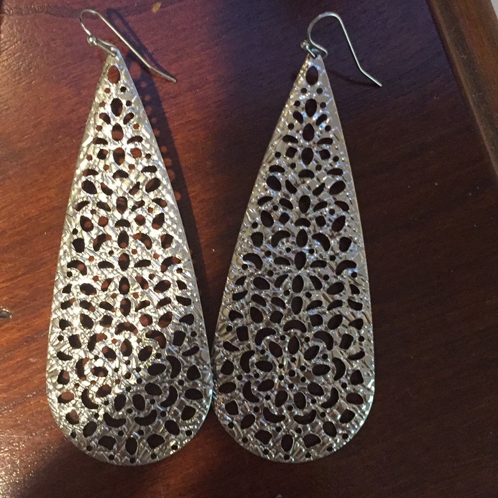 Large silver earrings